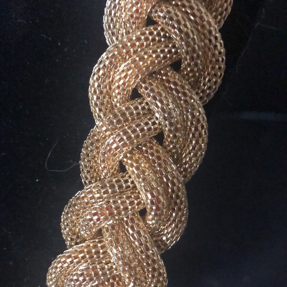 Talbots gold tone braided bulky chain necklace​ - Picture 2 of 9